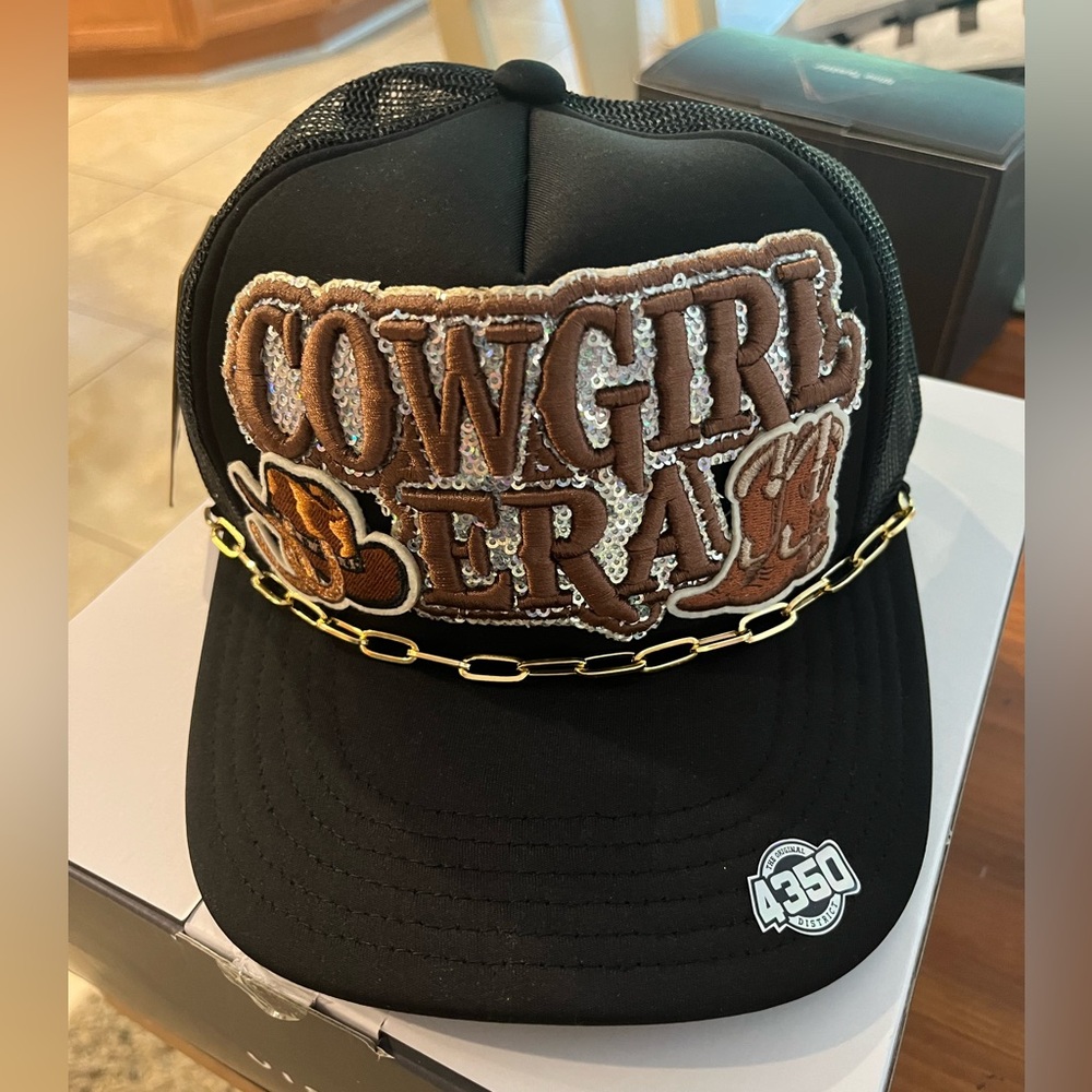 Cowgirl Trucker Hat with Chain